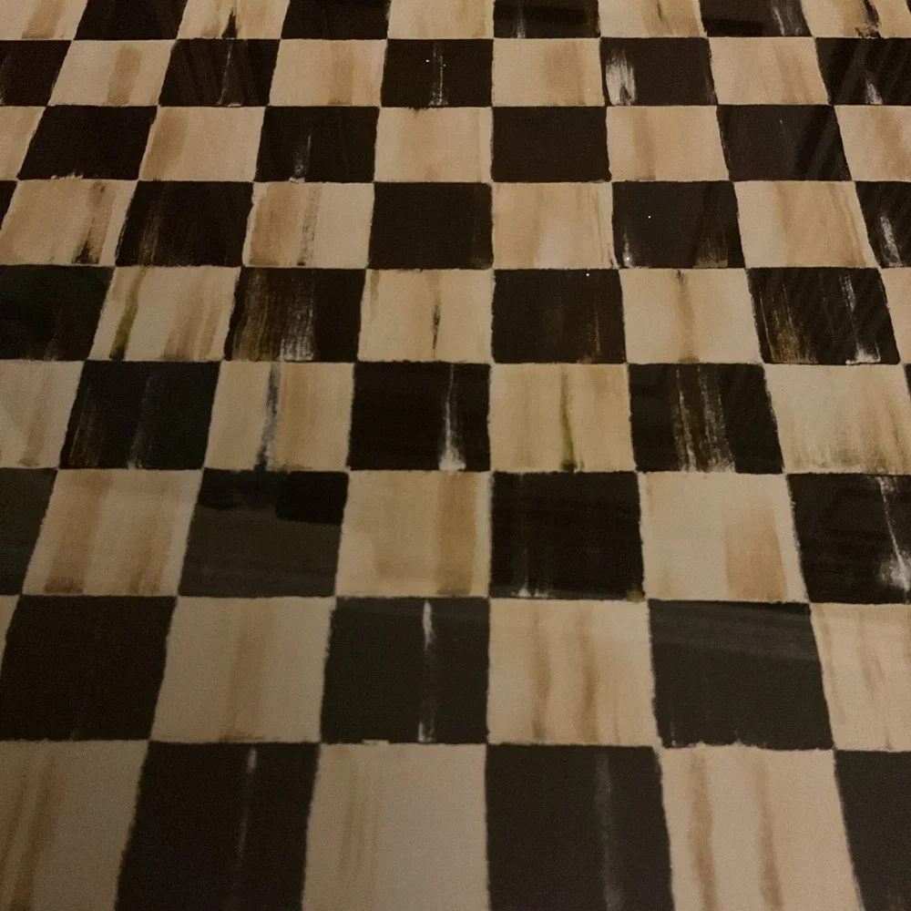 NWOT MacKenzie-Childs Courtly Check Glass Cutting Board - never used